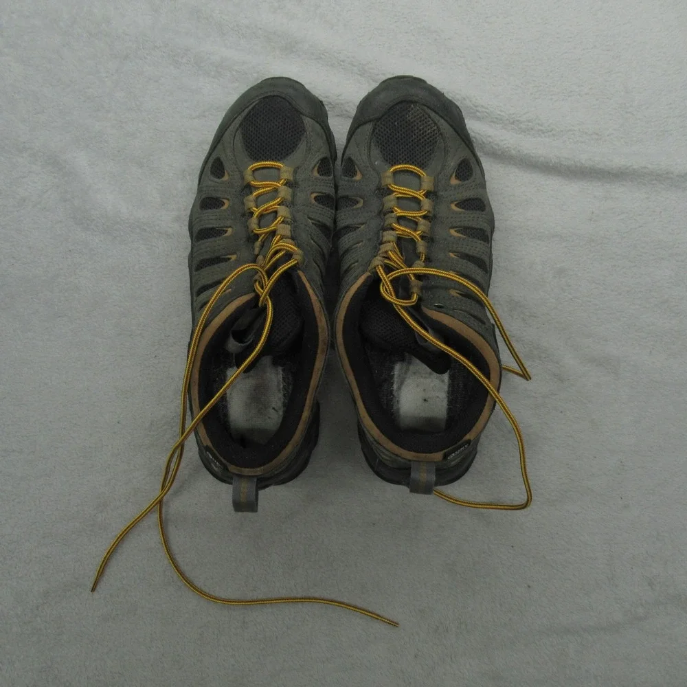 Oboz Men 11.5 Hiking Shoes Green Brown Low Top Walking Athletic Winter Gear‎